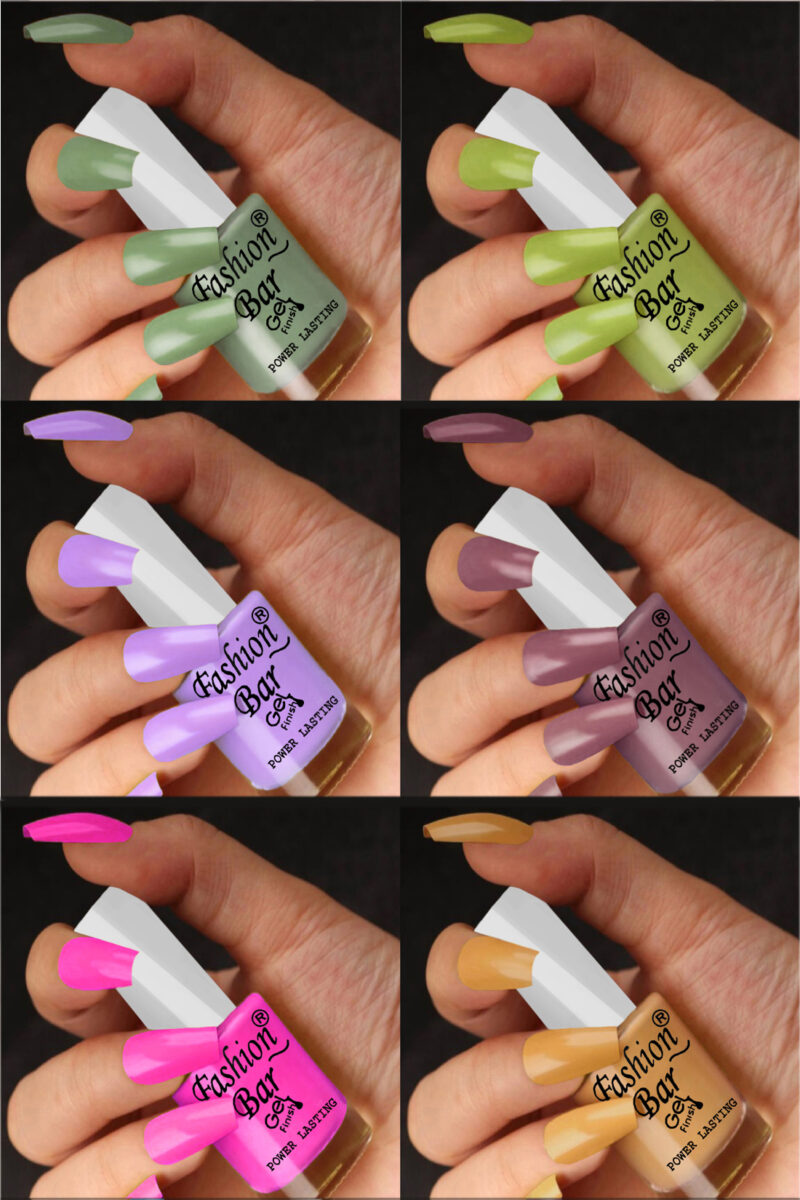 FASHION BAR gel nail polish combo of 6 (Set no 14)
