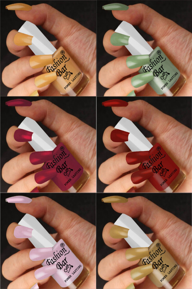 FASHION BAR gel nail polish combo of 6 (Set no 17)