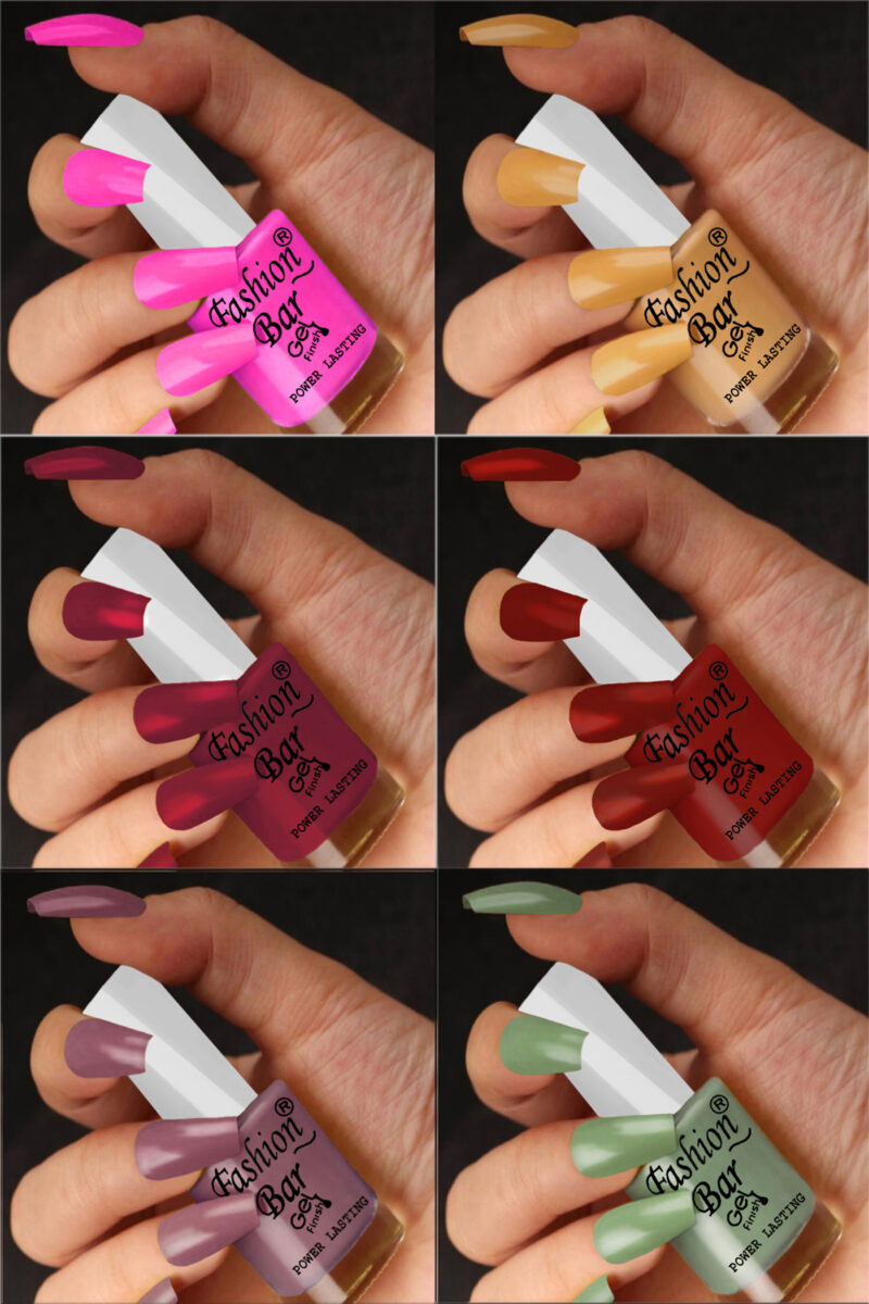 FASHION BAR gel nail polish combo of 6 (Set no 19)