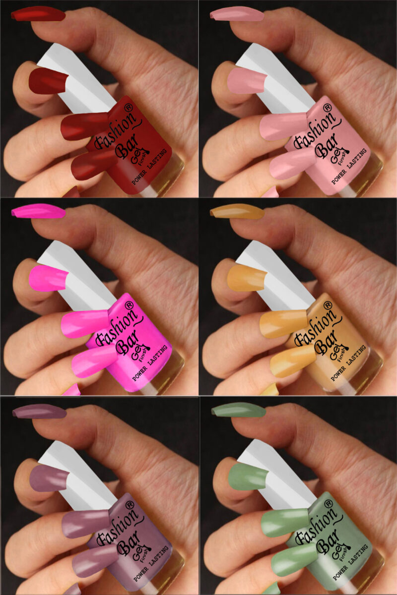 FASHION BAR gel nail polish combo of 6 (Set no 21)