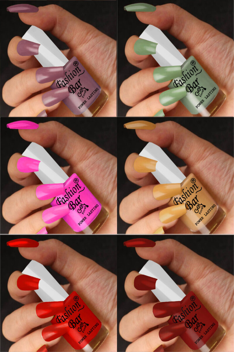 FASHION BAR gel nail polish combo of 6 (Set no 22)