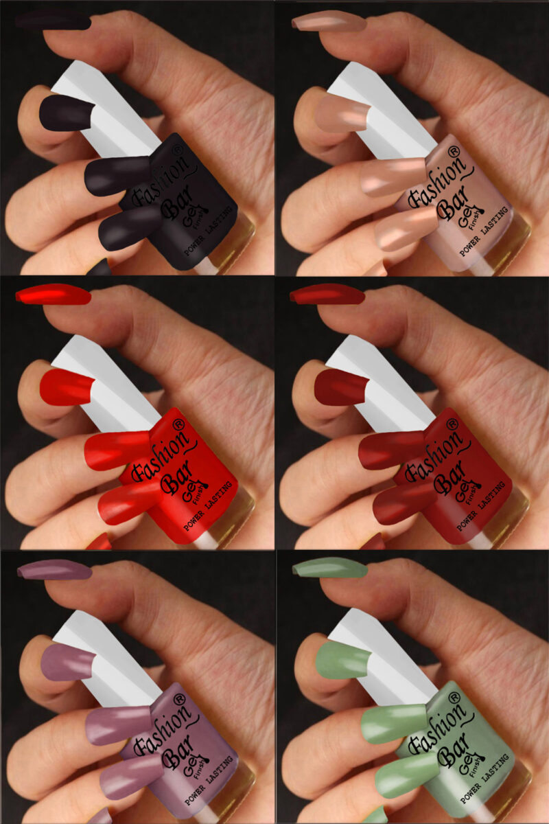 FASHION BAR gel nail polish combo of 6 (Set no 23)