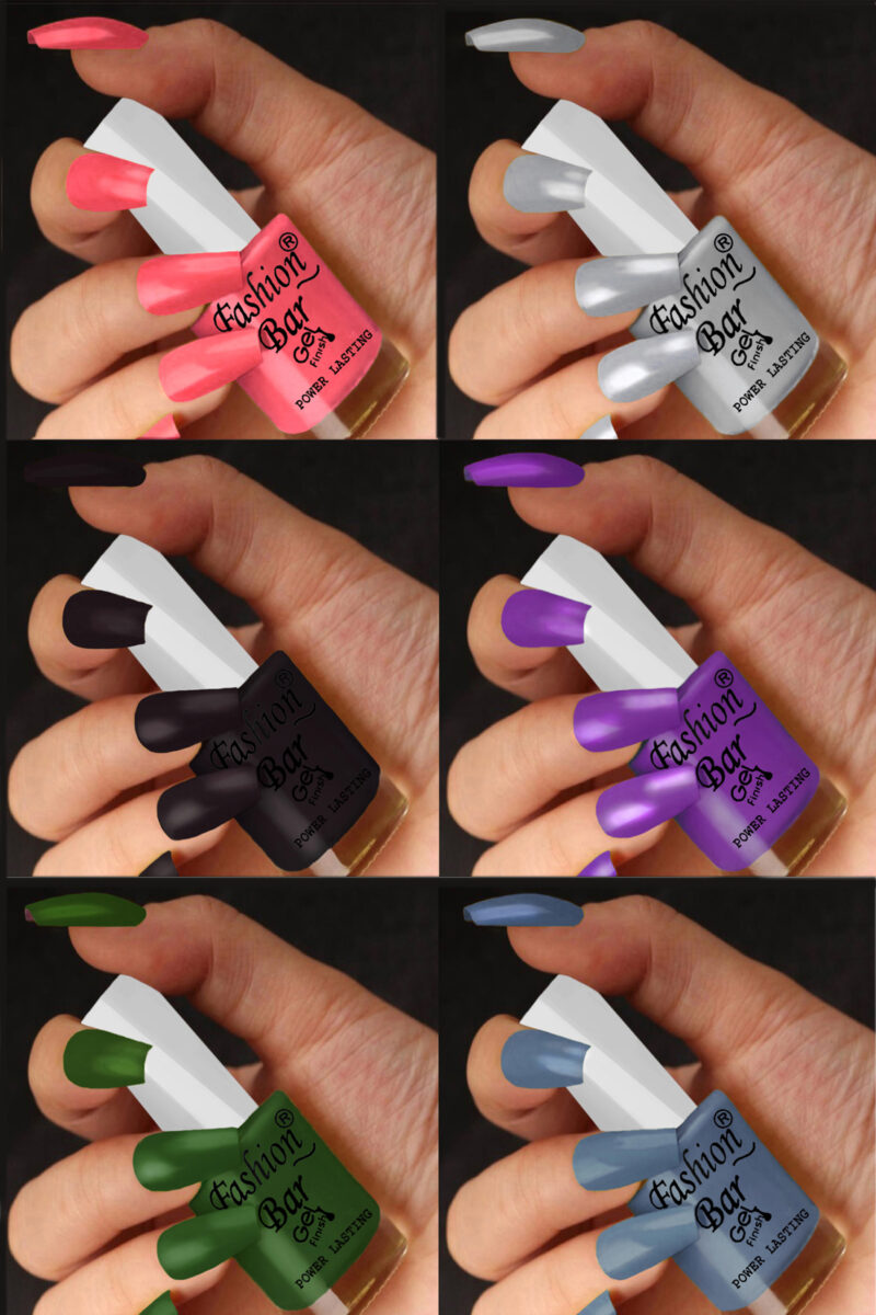 FASHION BAR gel nail polish combo of 6 (Set no 2)