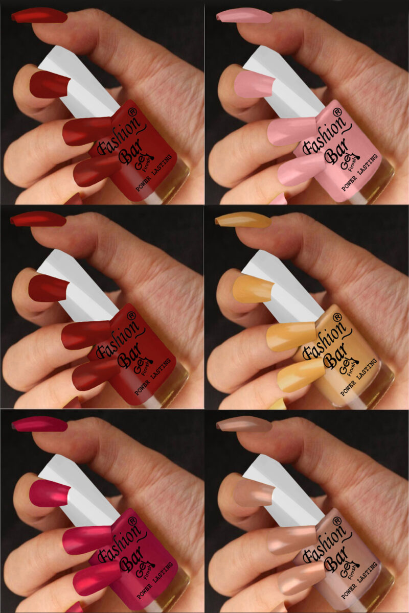 FASHION BAR gel nail polish combo of 6 (Set no 32)