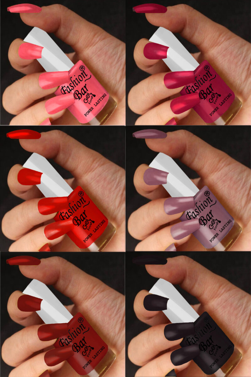 FASHION BAR gel nail polish combo of 6 (Set no 36)