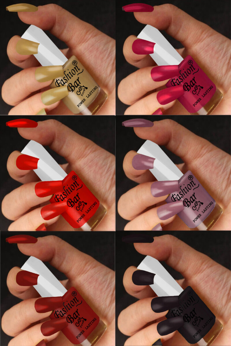 FASHION BAR gel nail polish combo of 6 (Set no 37)