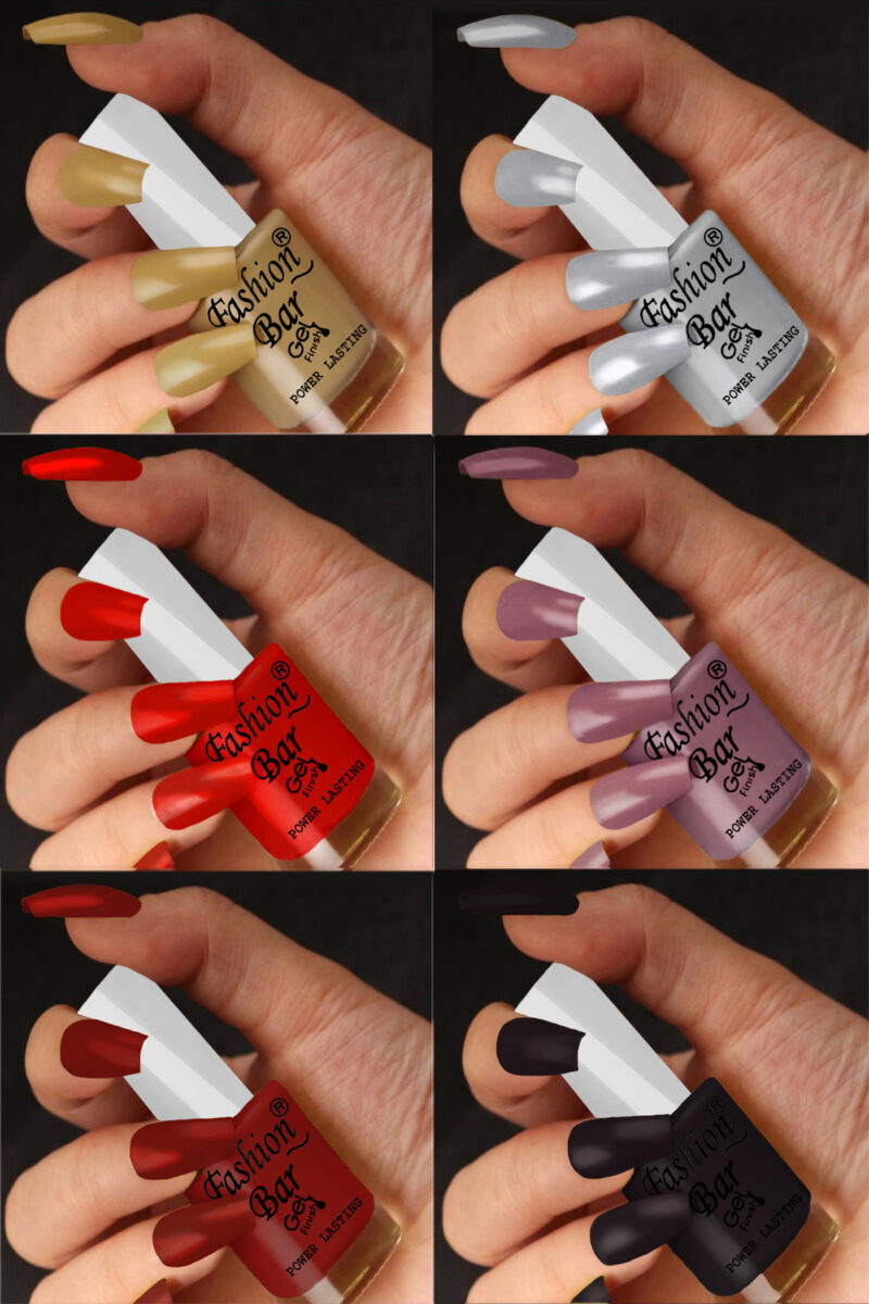 FASHION BAR gel nail polish combo of 6 (Set no 38)