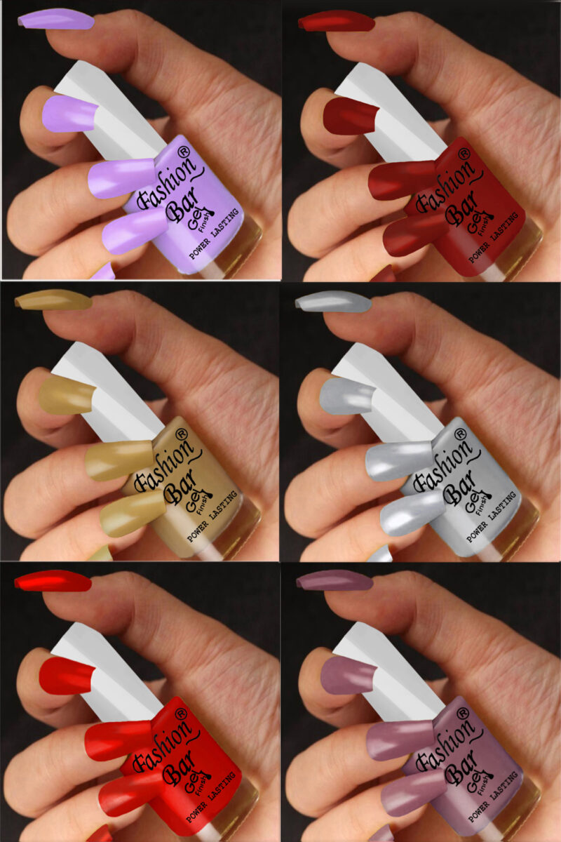 FASHION BAR gel nail polish combo of 6 (Set no 39)