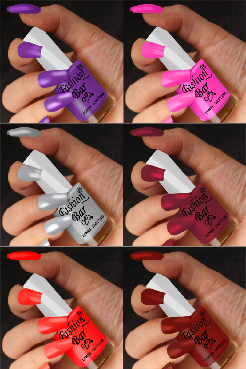FASHION BAR gel nail polish combo of 6 (Set no 46)