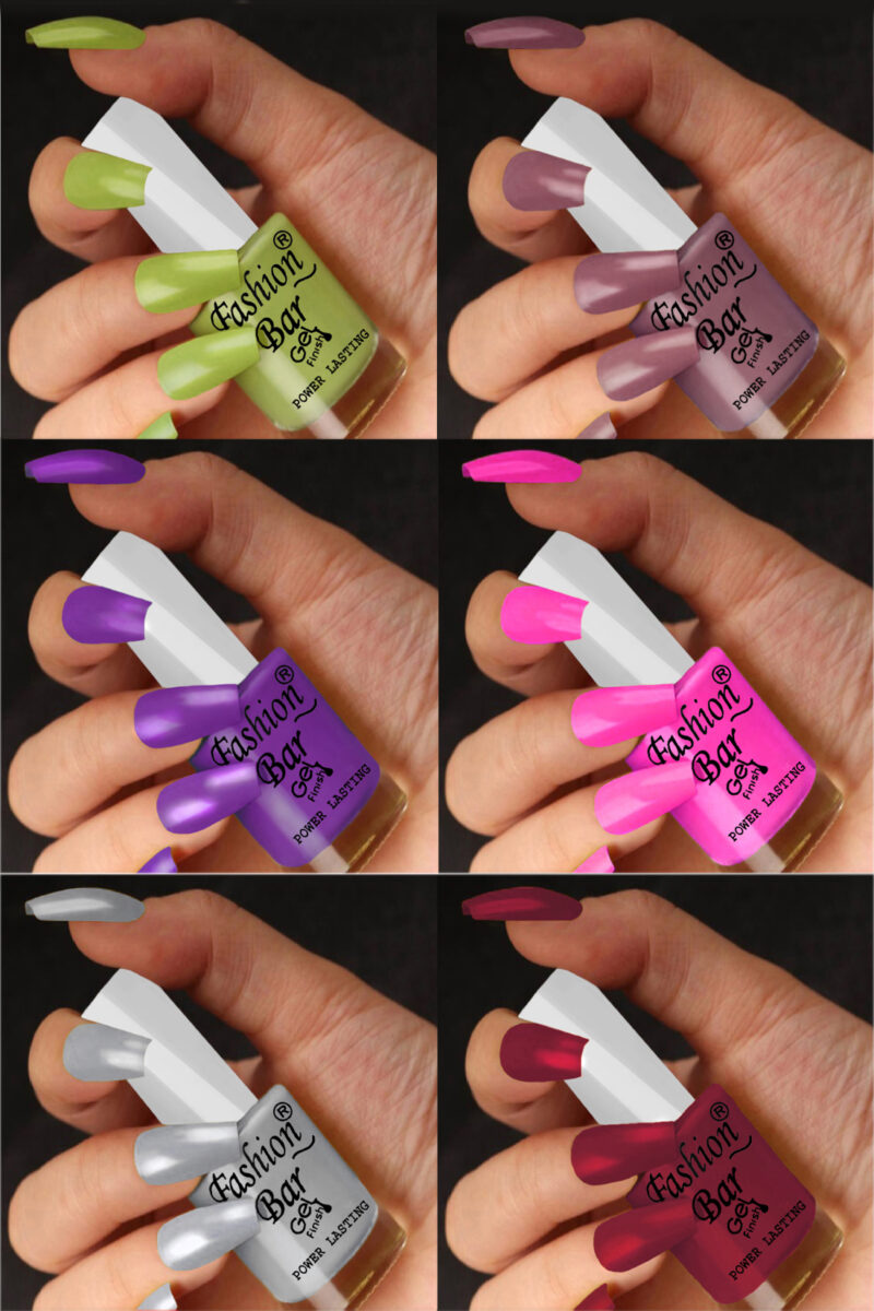 FASHION BAR gel nail polish combo of 6 (Set no 47)