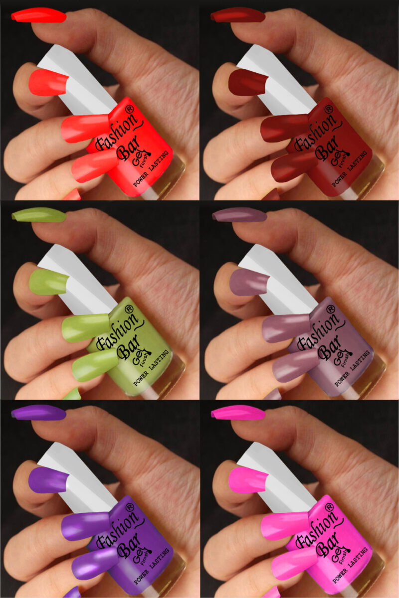 FASHION BAR gel nail polish combo of 6 (Set no 48)