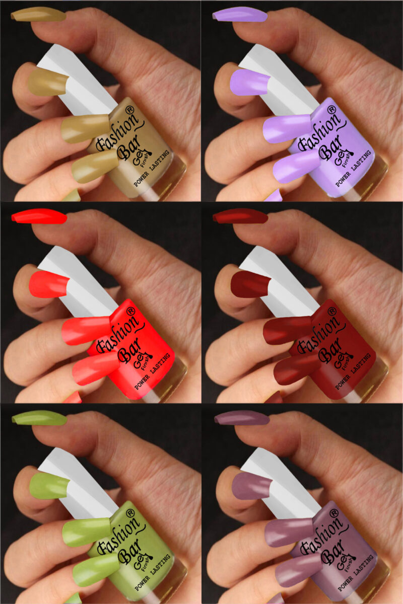 FASHION BAR gel nail polish combo of 6 (Set no 49)