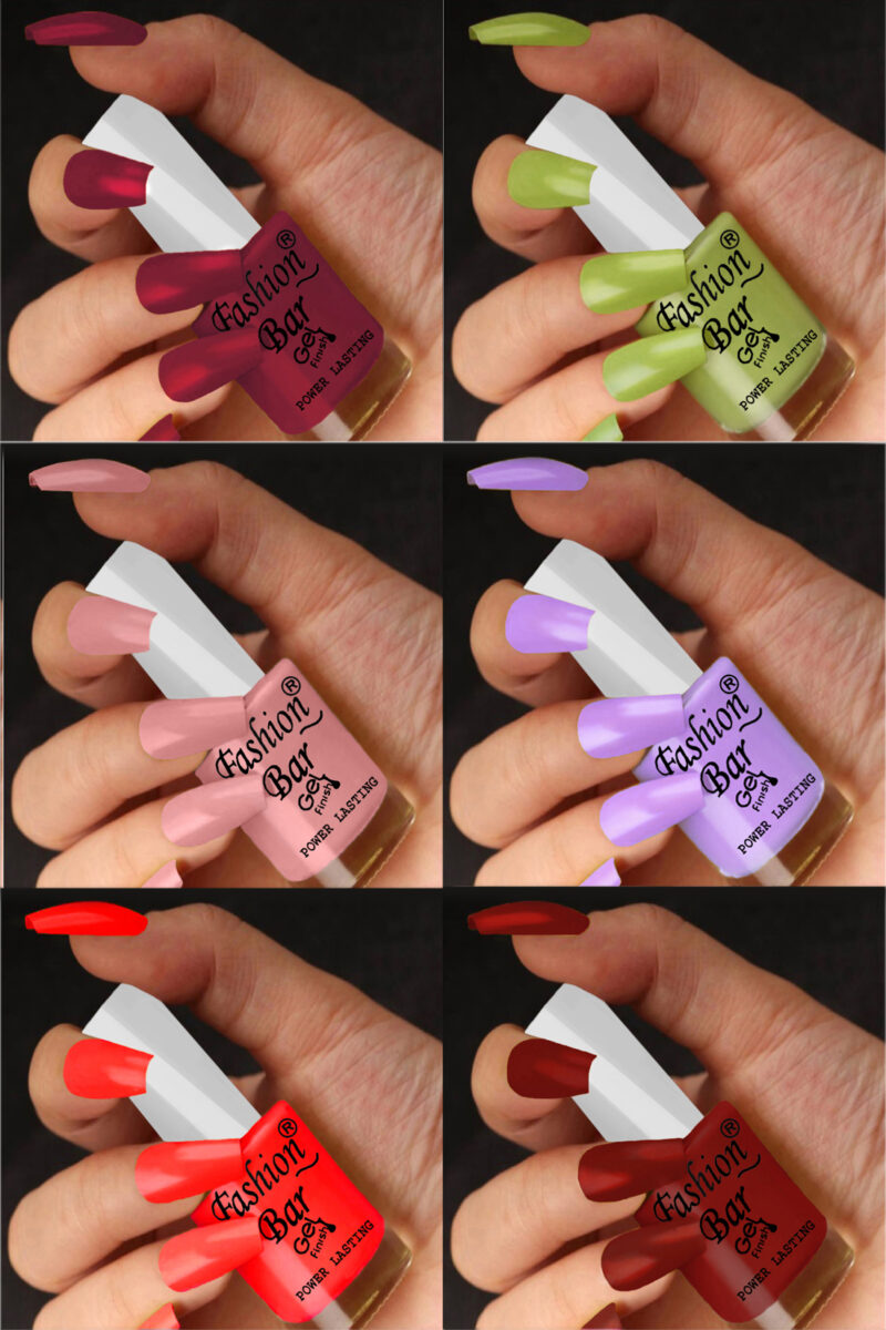 FASHION BAR gel nail polish combo of 6 (Set no 51)
