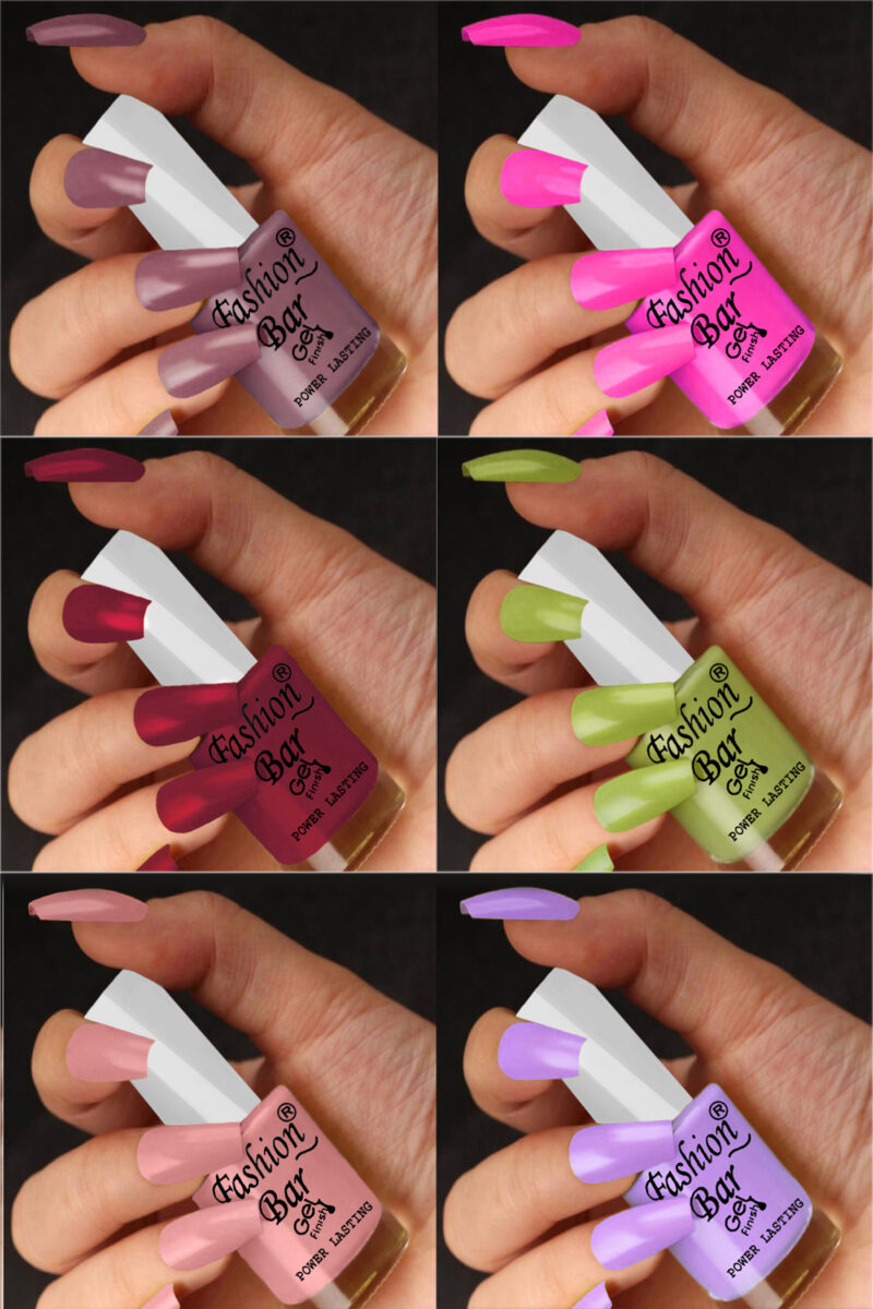 FASHION BAR gel nail polish combo of 6 (Set no 52)