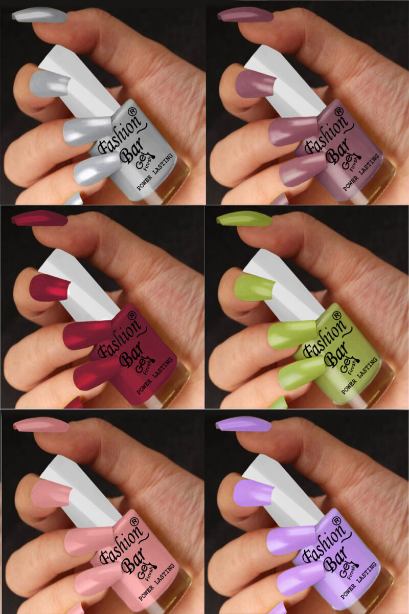 FASHION BAR gel nail polish combo of 6 (Set no 53)