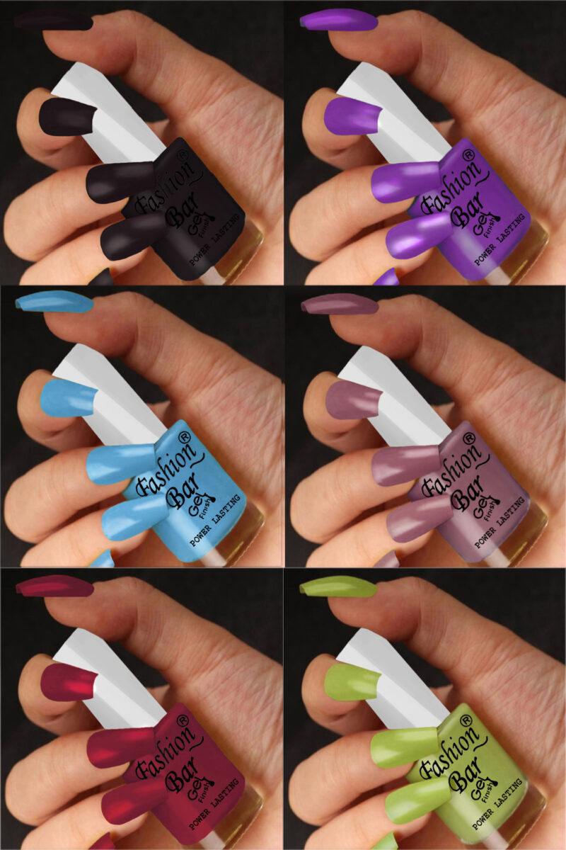 FASHION BAR gel nail polish combo of 6 (Set no 55)