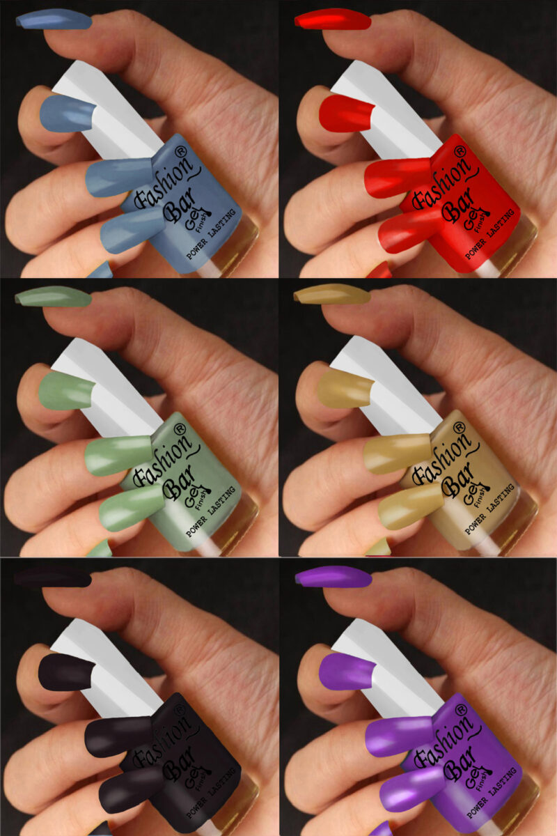 FASHION BAR gel nail polish combo of 6 (Set no 58)