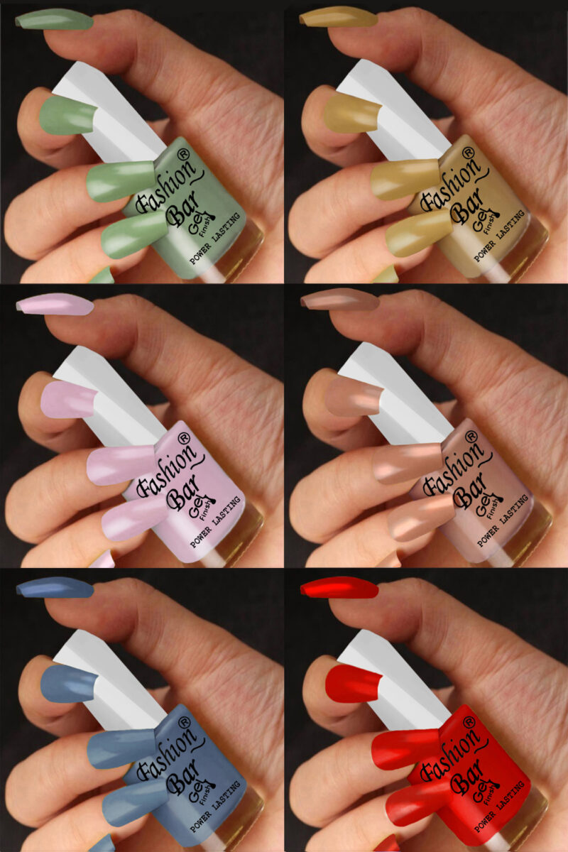 FASHION BAR gel nail polish combo of 6 (Set no 60)