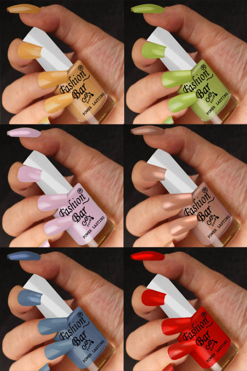 FASHION BAR gel nail polish combo of 6 (Set no 62)