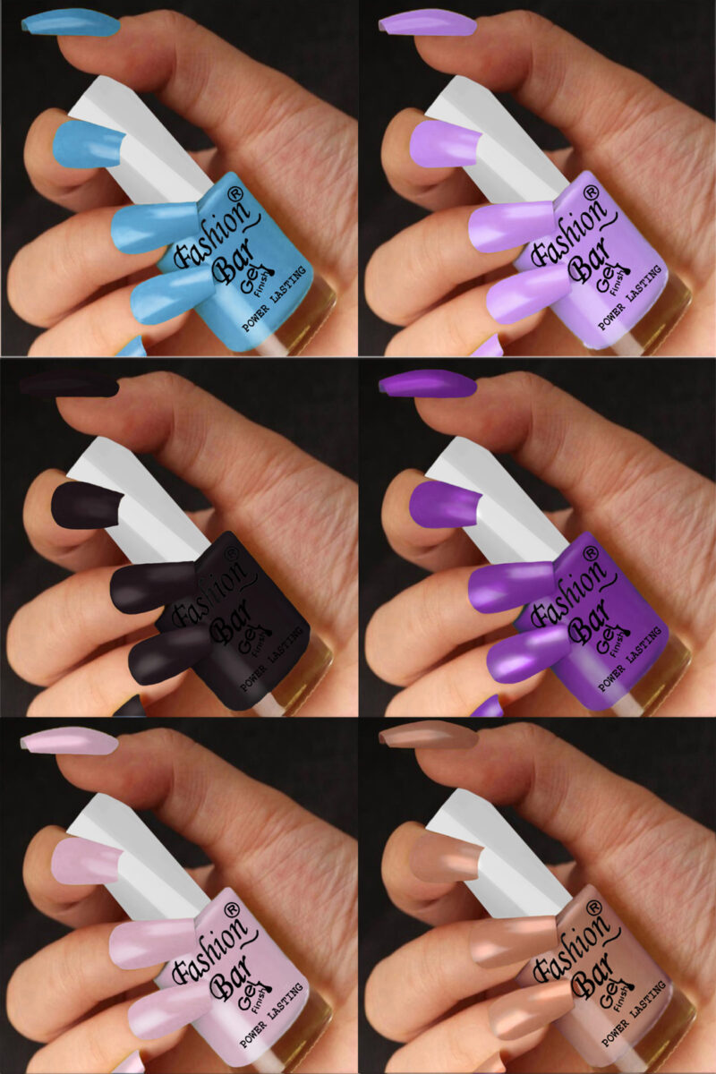 FASHION BAR gel nail polish combo of 6 (Set no 64)