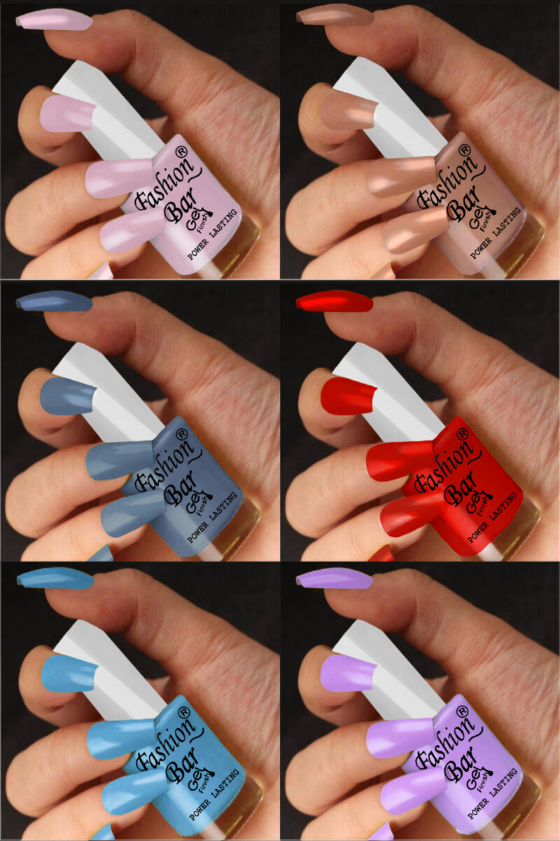 FASHION BAR gel nail polish combo of 6 (Set no 66)