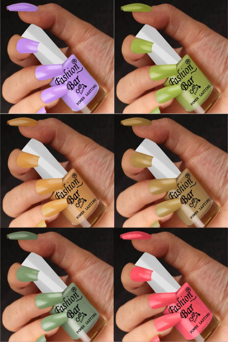 FASHION BAR gel nail polish combo of 6 (Set no 72)