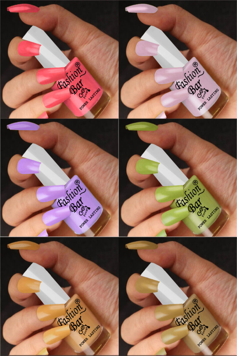 FASHION BAR gel nail polish combo of 6 (Set no 73)