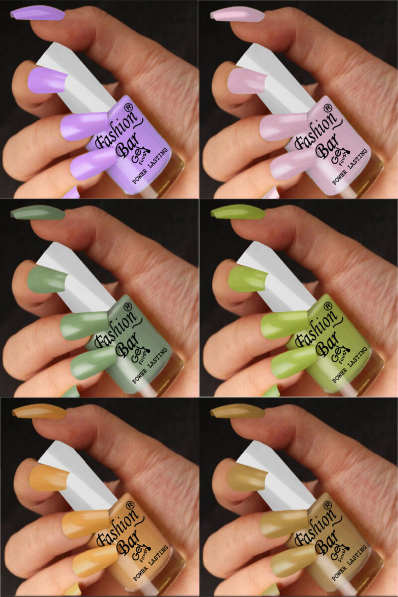 FASHION BAR gel nail polish combo of 6 (Set no 74)