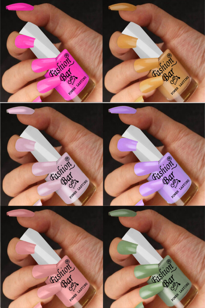 FASHION BAR gel nail polish combo of 6 (Set no 77)