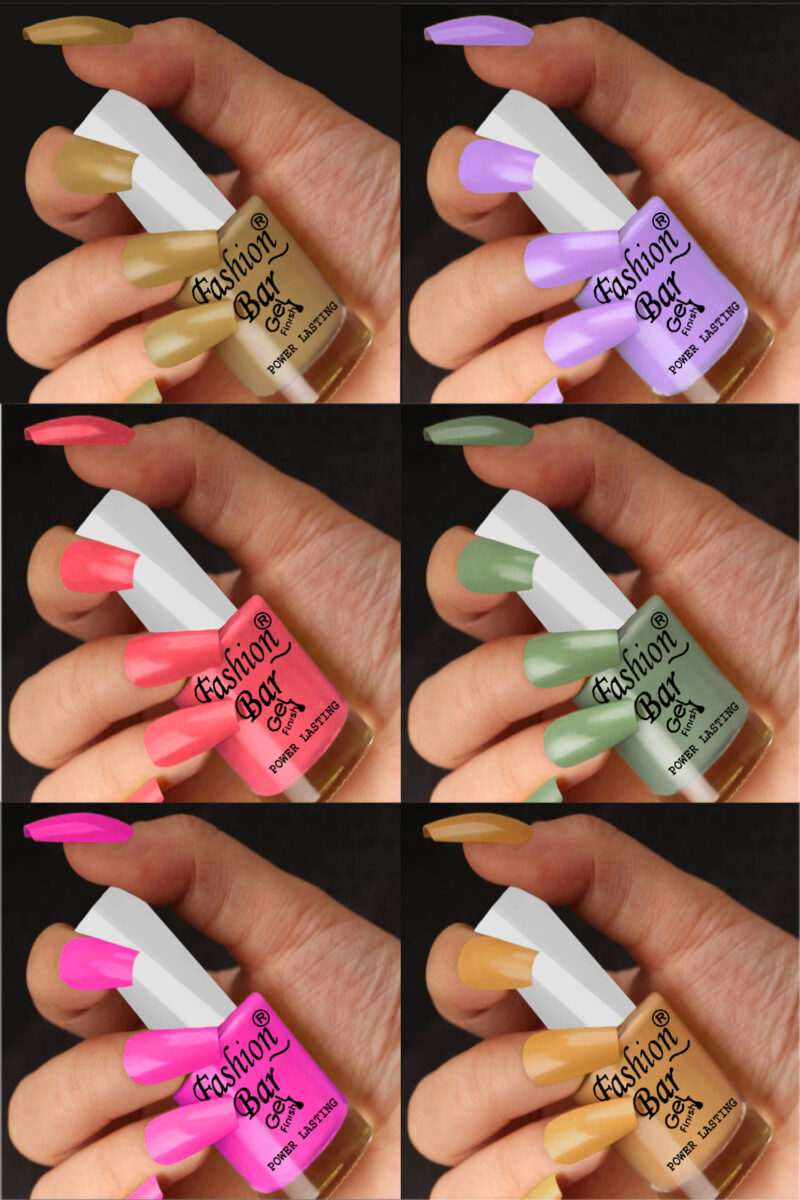 FASHION BAR gel nail polish combo of 6 (Set no 78)