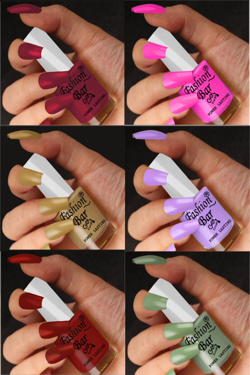 FASHION BAR gel nail polish combo of 6 (Set no 80)