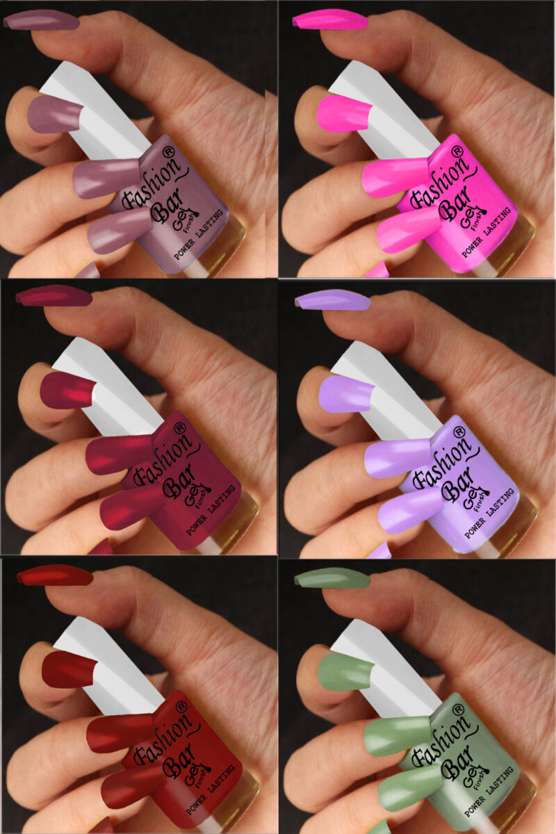 FASHION BAR gel nail polish combo of 6 (Set no 83)
