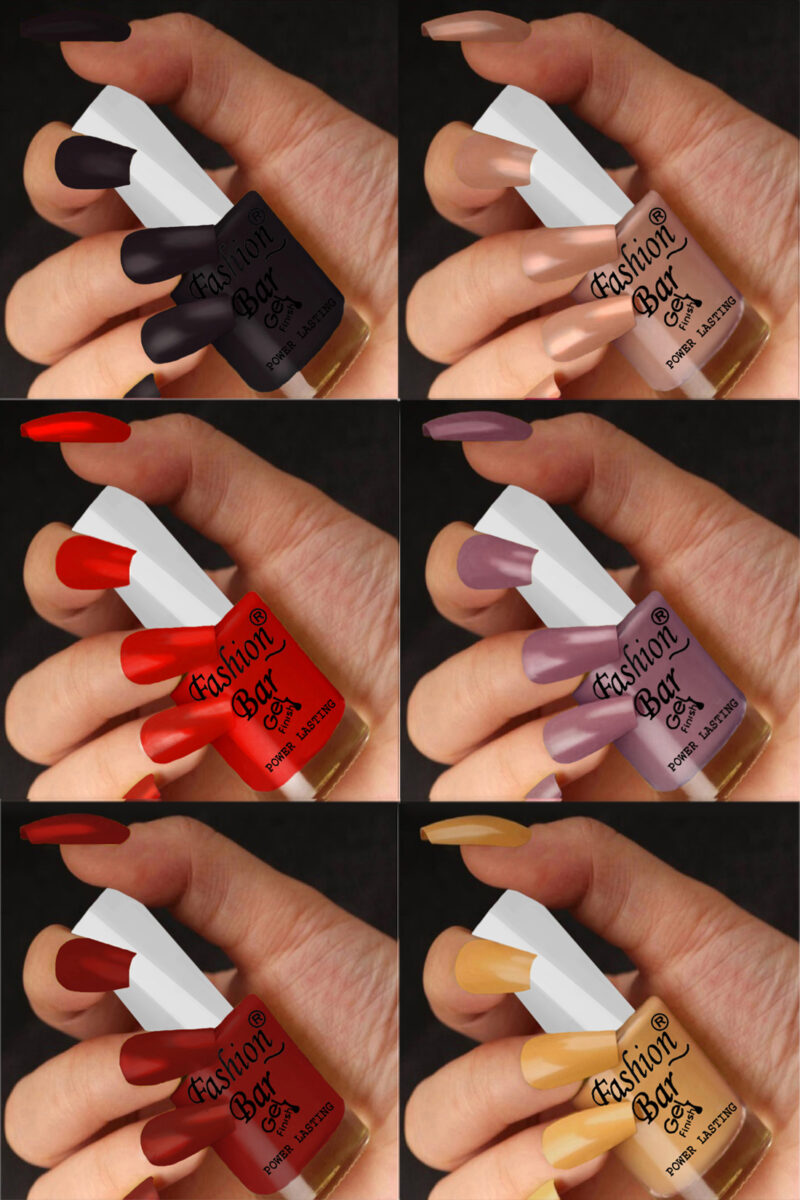 FASHION BAR gel nail polish combo of 6 (Set no 84)