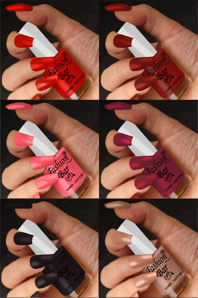 FASHION BAR gel nail polish combo of 6 (Set no 86)