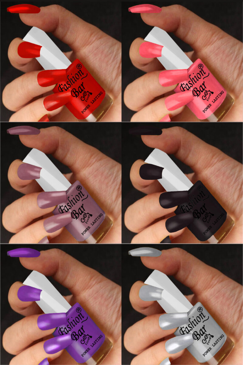 FASHION BAR gel nail polish combo of 6 (Set no 89)