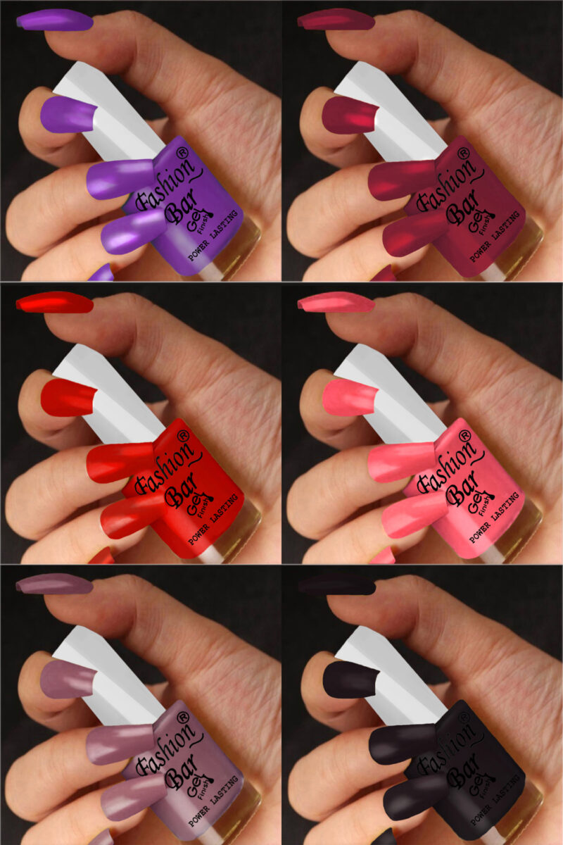 FASHION BAR gel nail polish combo of 6 (Set no 90)