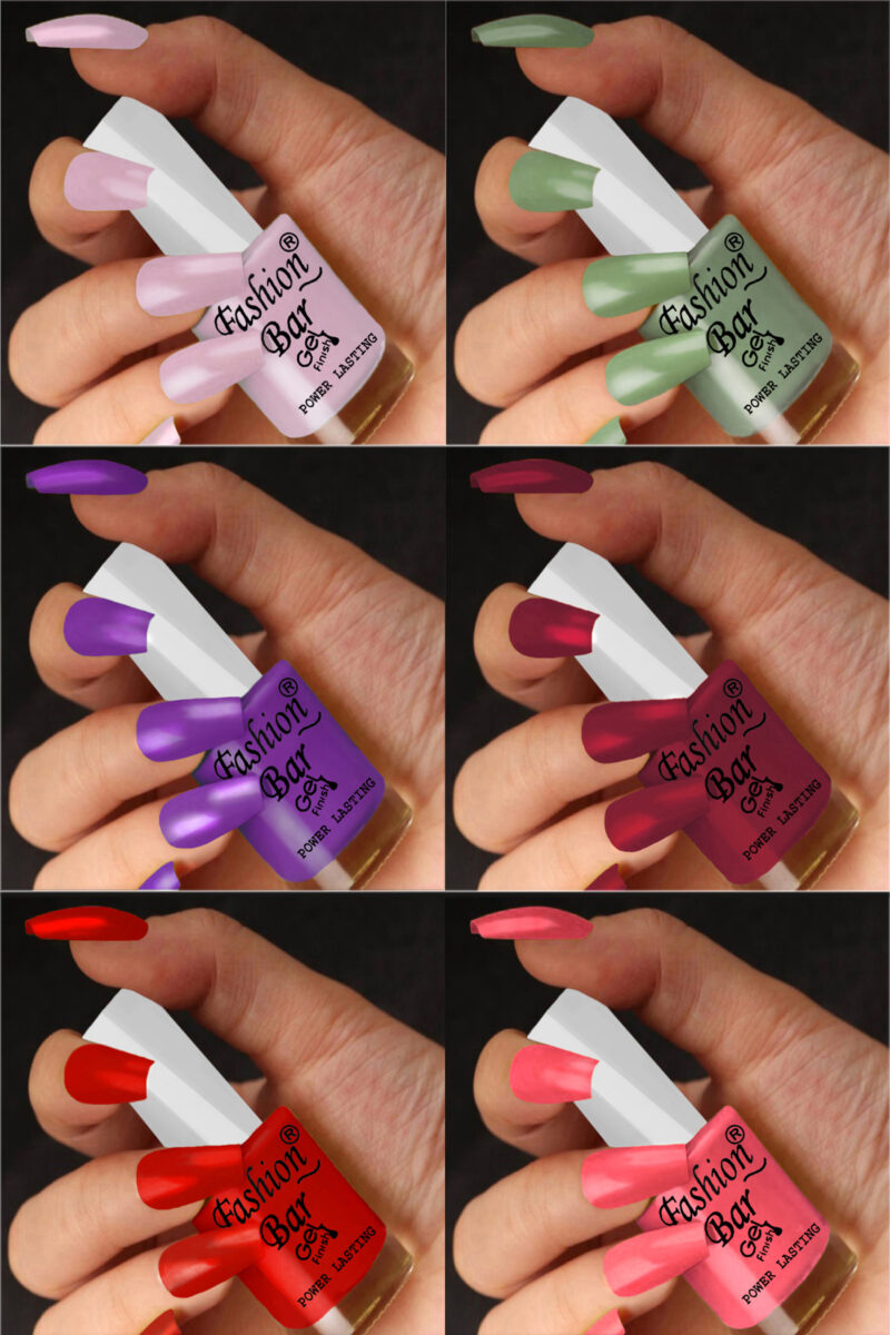 FASHION BAR gel nail polish combo of 6 (Set no 91)