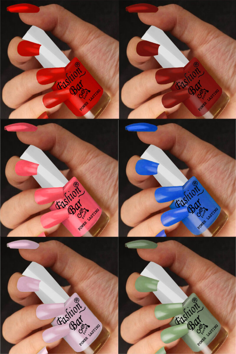 FASHION BAR gel nail polish combo of 6 (Set no 93)