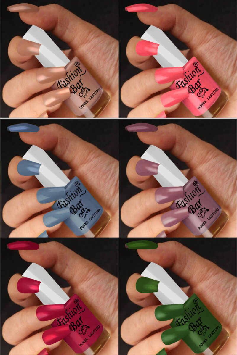 FASHION BAR gel nail polish combo of 6 (Set no 96)