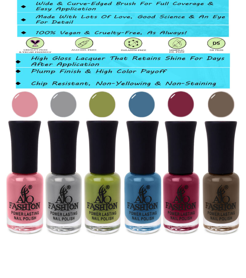 AQ FASHION Gel Pastel Nail Polish Set of 6 - Image 7